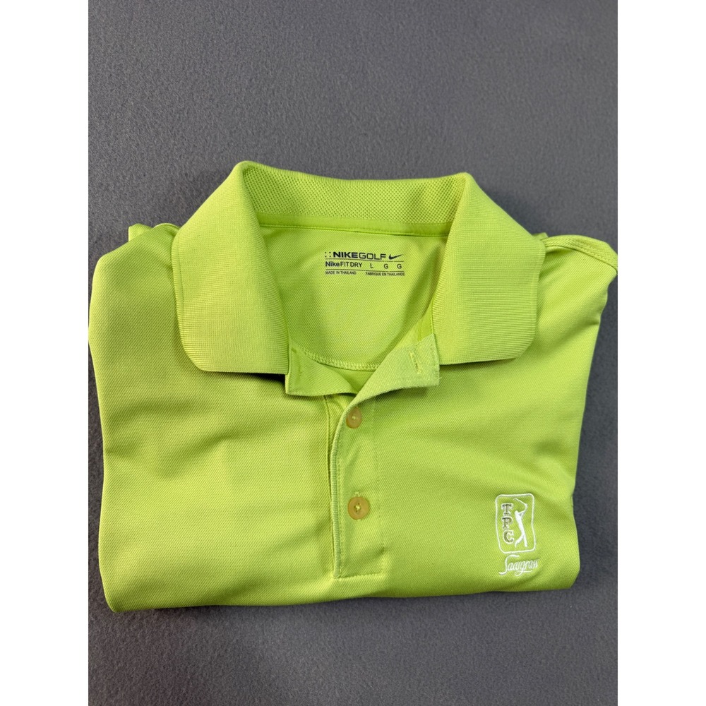 Nike Golf TPC Sawgrass Polo Shirt Mens Large L Lime Green Dri-Fit The Players
